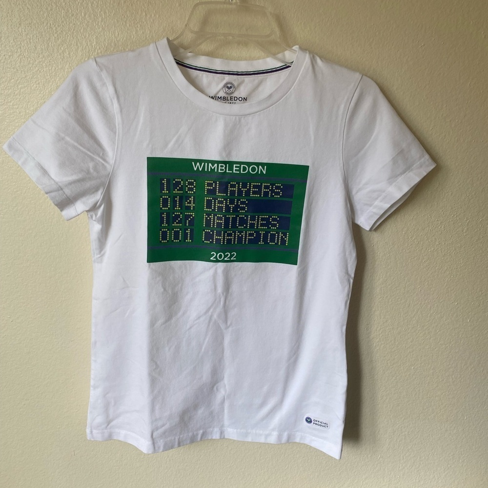 Wimbledon Women’s 2022 Official Product Tee Shirt White Size S